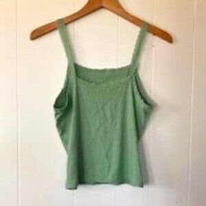 Cropped Laced Tank Top Green
